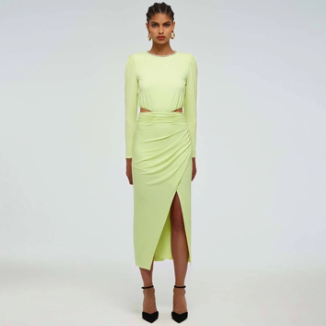 $410 Nwt Self-Portrait Green Cut Out Dress Size 10